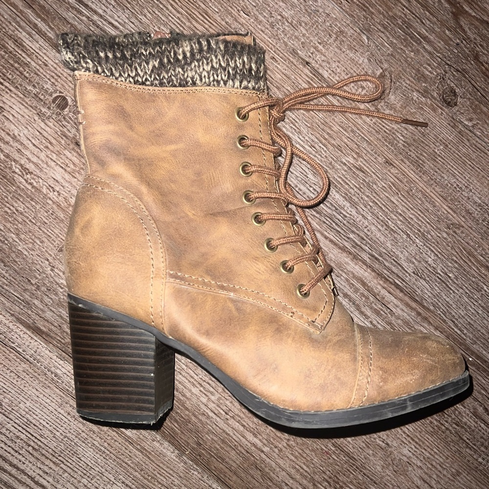 JustFab Tan Bootie